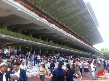 Du monde sur l'hippodrome de Longchamp